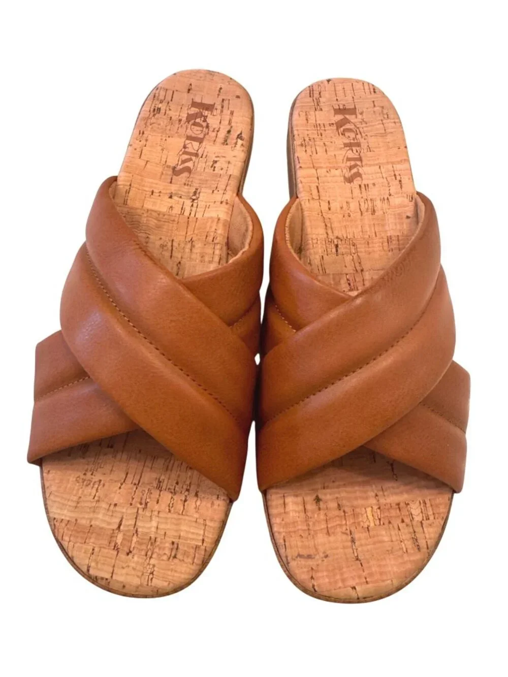 Kork’s Faithe Crossover Size 9 TAN Wedge Cork Sandal NWB Kork Ease